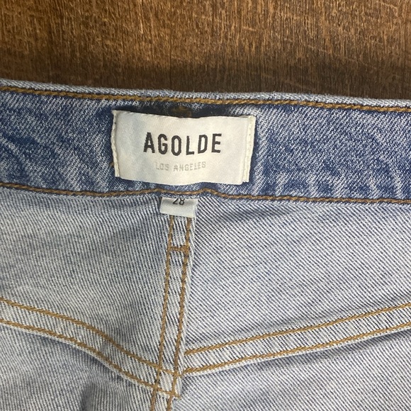 AGOLDE HIGH WAISTED STRAIGHT LEG BUTTON FLY JEANS STRETCH DENIM SZ 28 - Picture 7 of 13